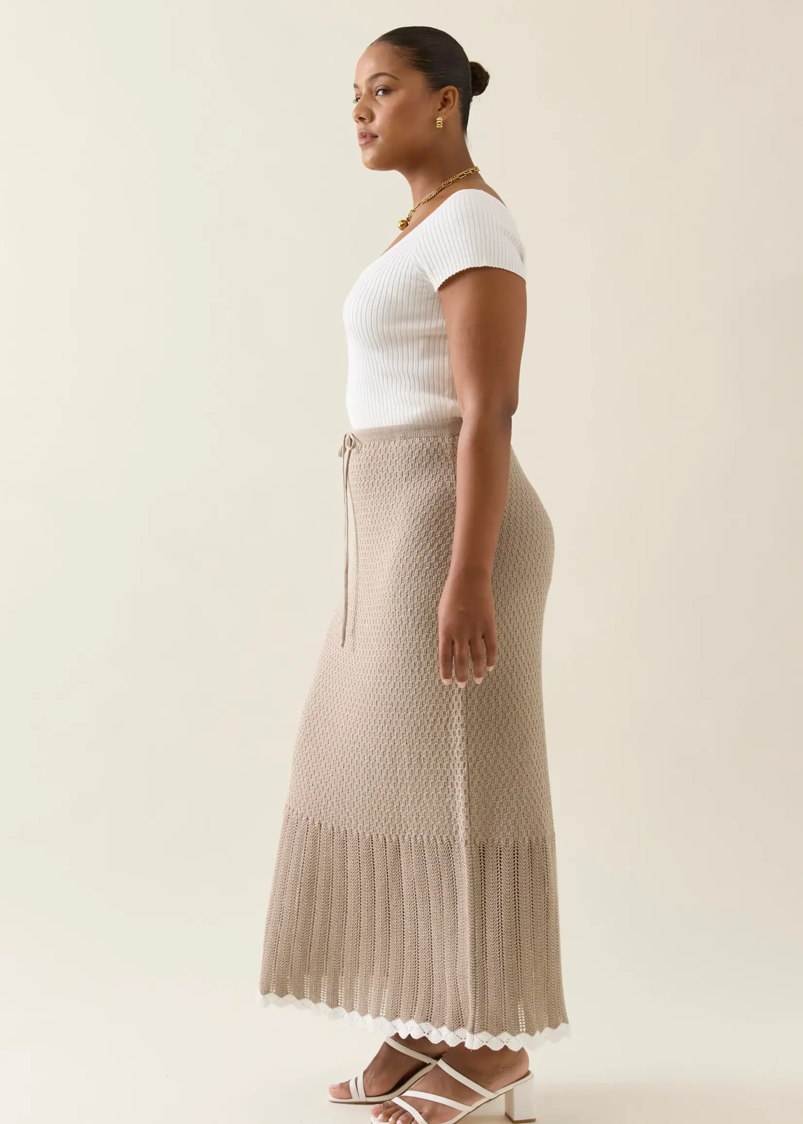 Isle of Mine Ida Knit Skirt - Canvas