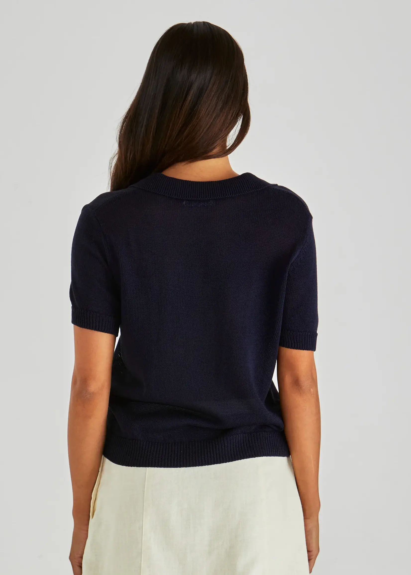 Abbie Knit Polo - Navy