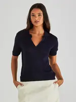 Abbie Knit Polo - Navy