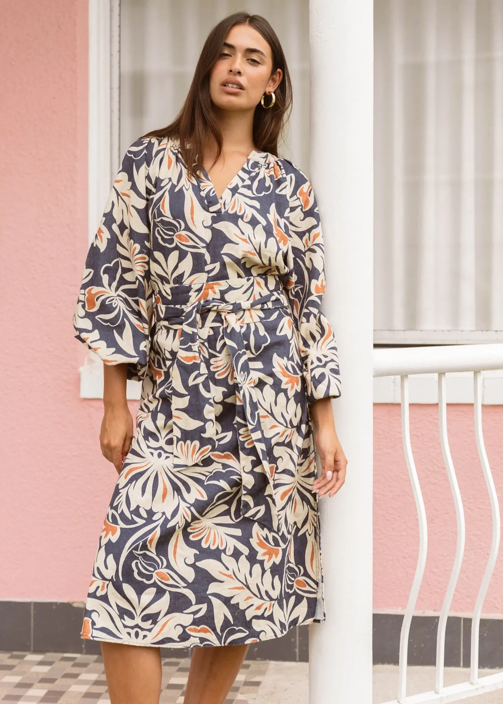 Sass Jana Obi Belt Dress - Wild Orchid