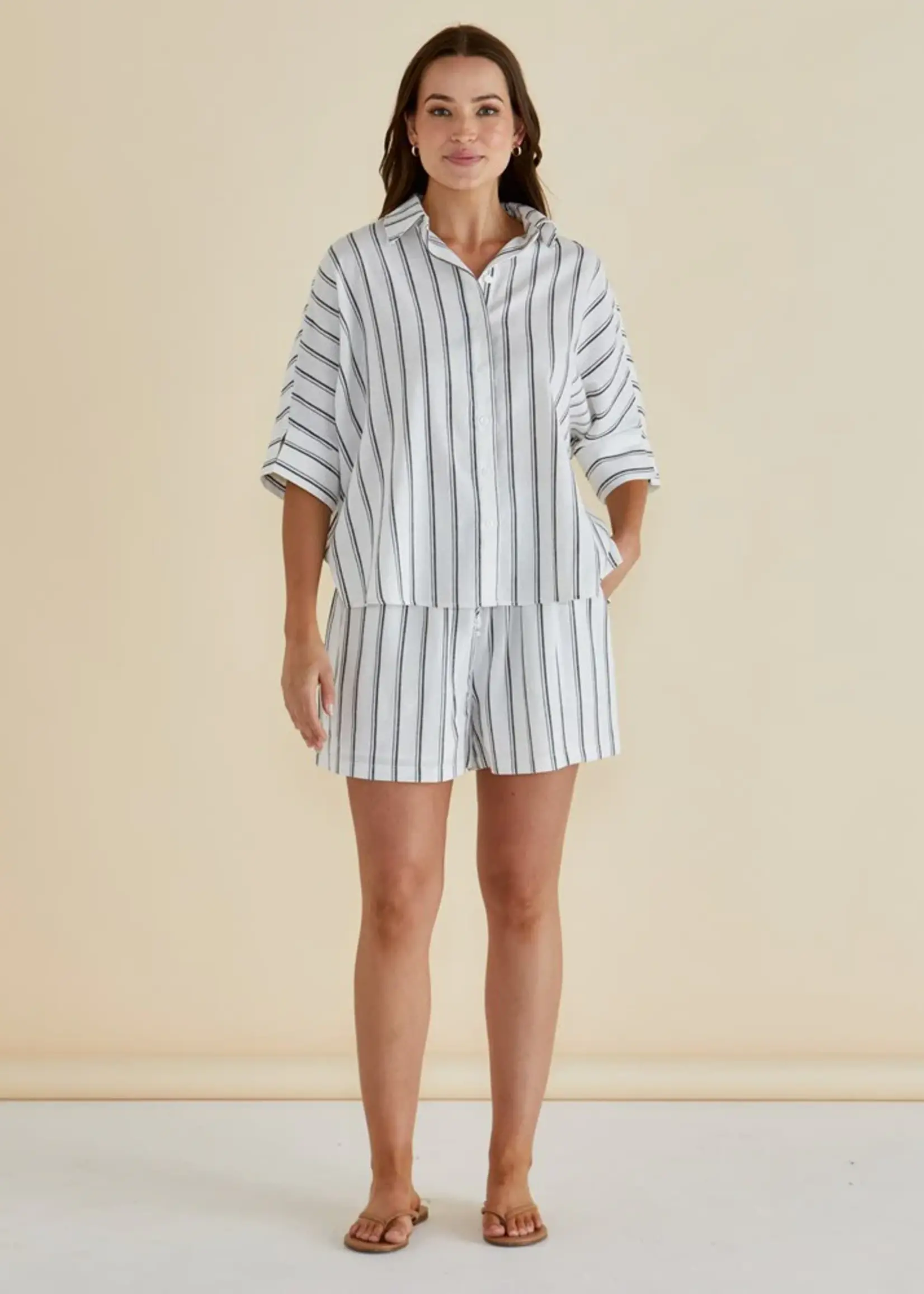 Betty Basic Sierra Short - Black/White Stripe