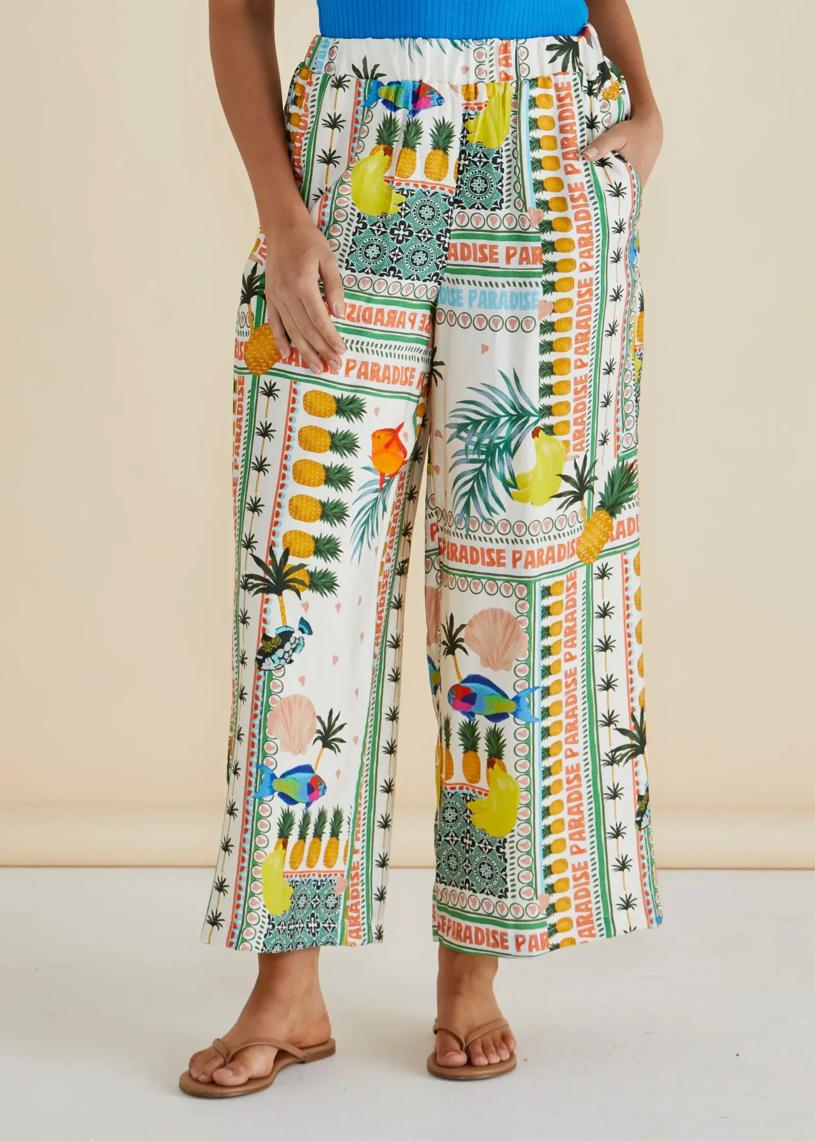 Betty Basic Sable Wide Leg Pant - Paradise Print