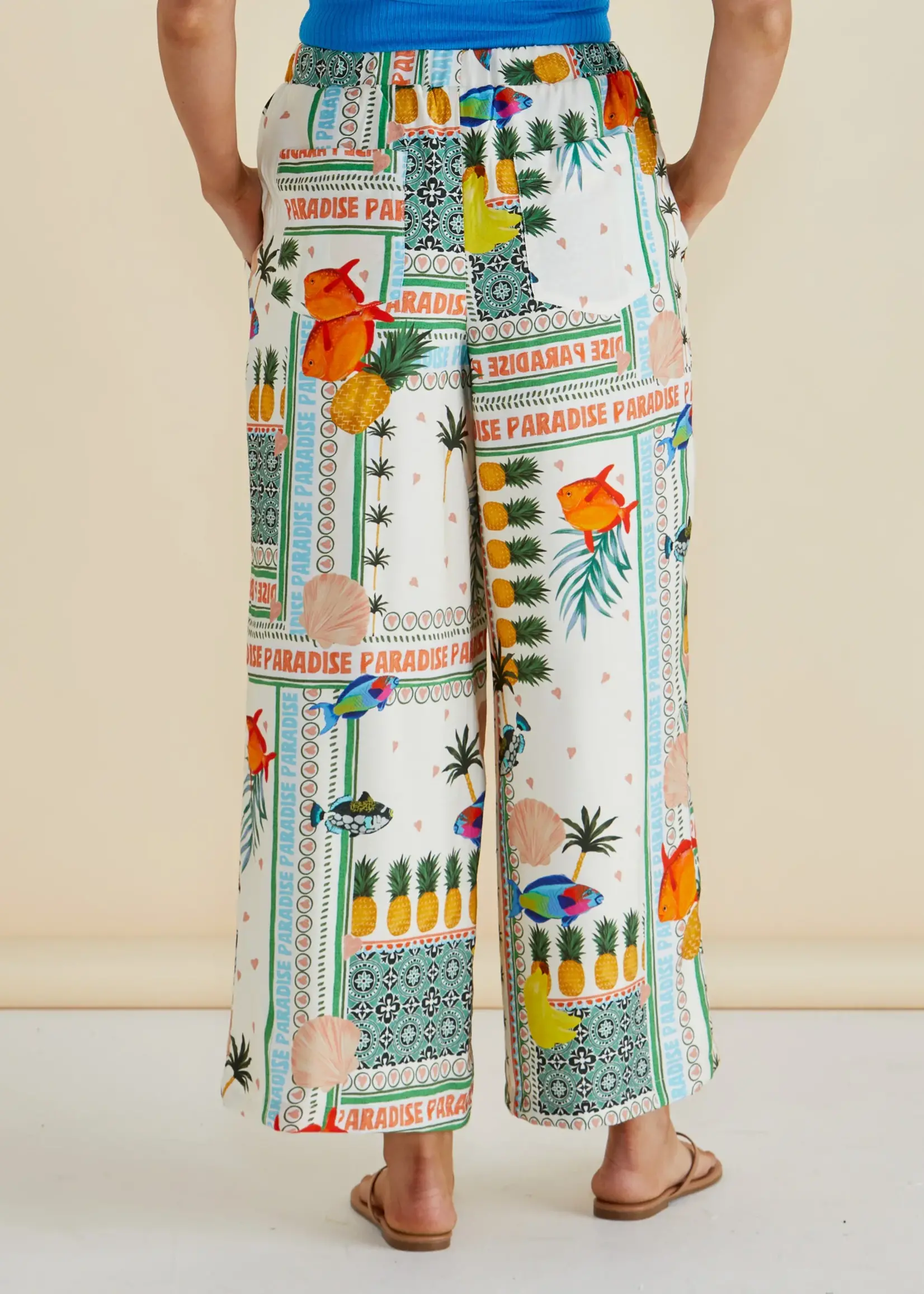 Betty Basic Sable Wide Leg Pant - Paradise Print