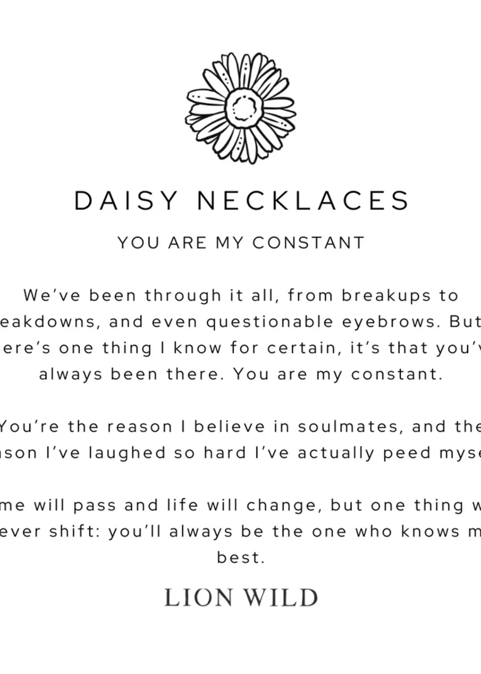 Lion Wild Daisy Necklaces - Gold Plated Pair