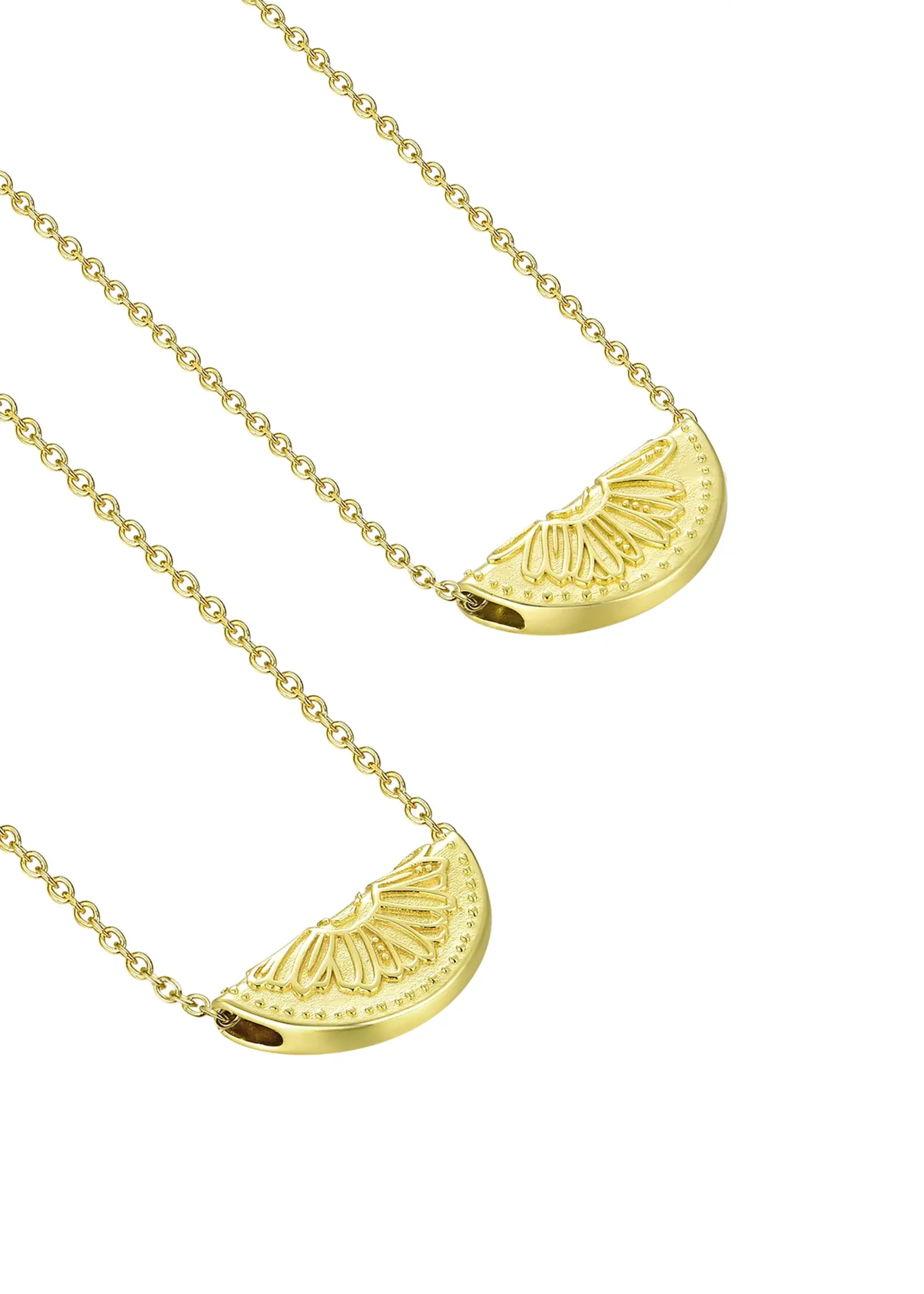 Lion Wild Daisy Necklaces - Gold Plated Pair