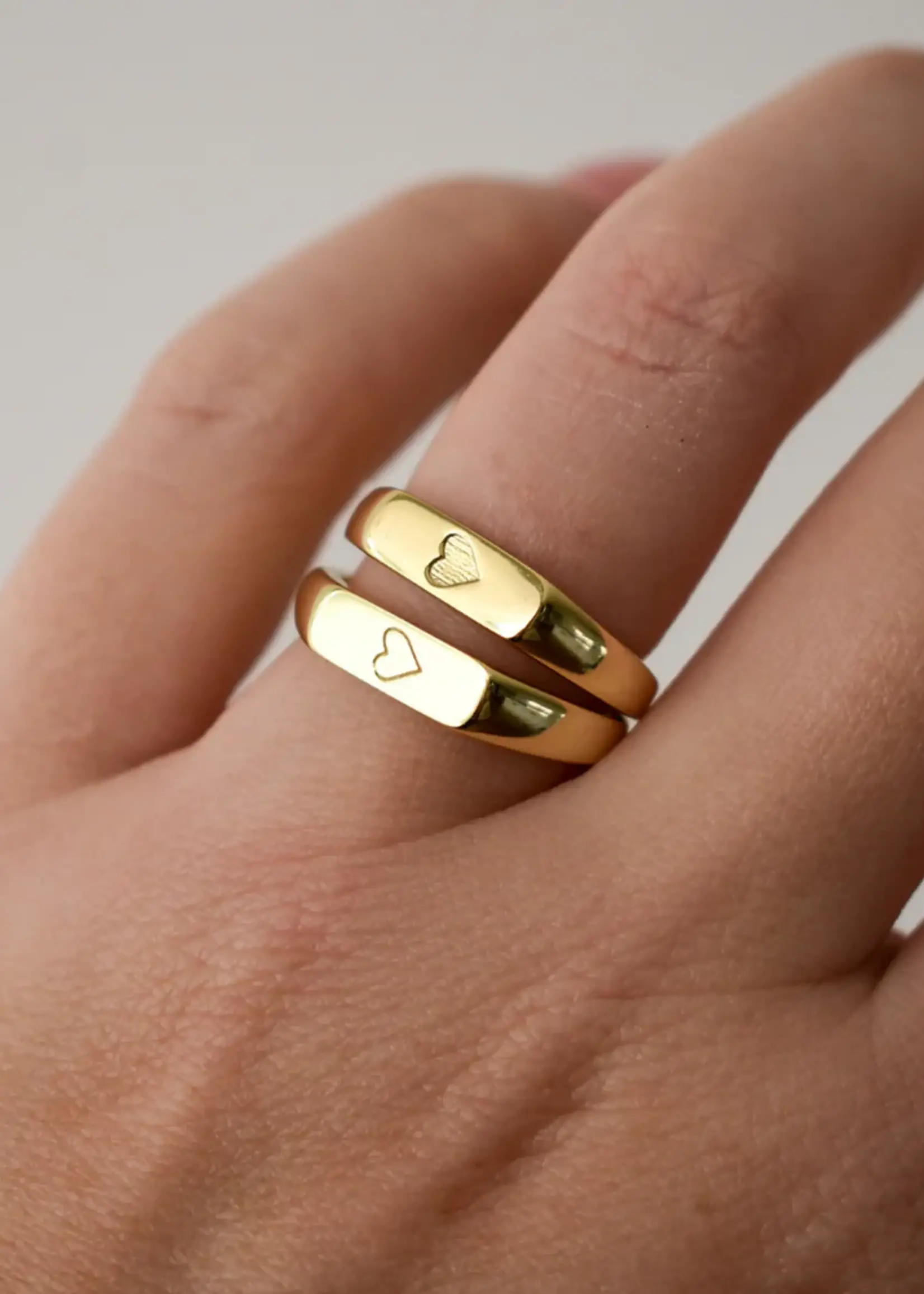 Lion Wild Two Hearts Top Ring