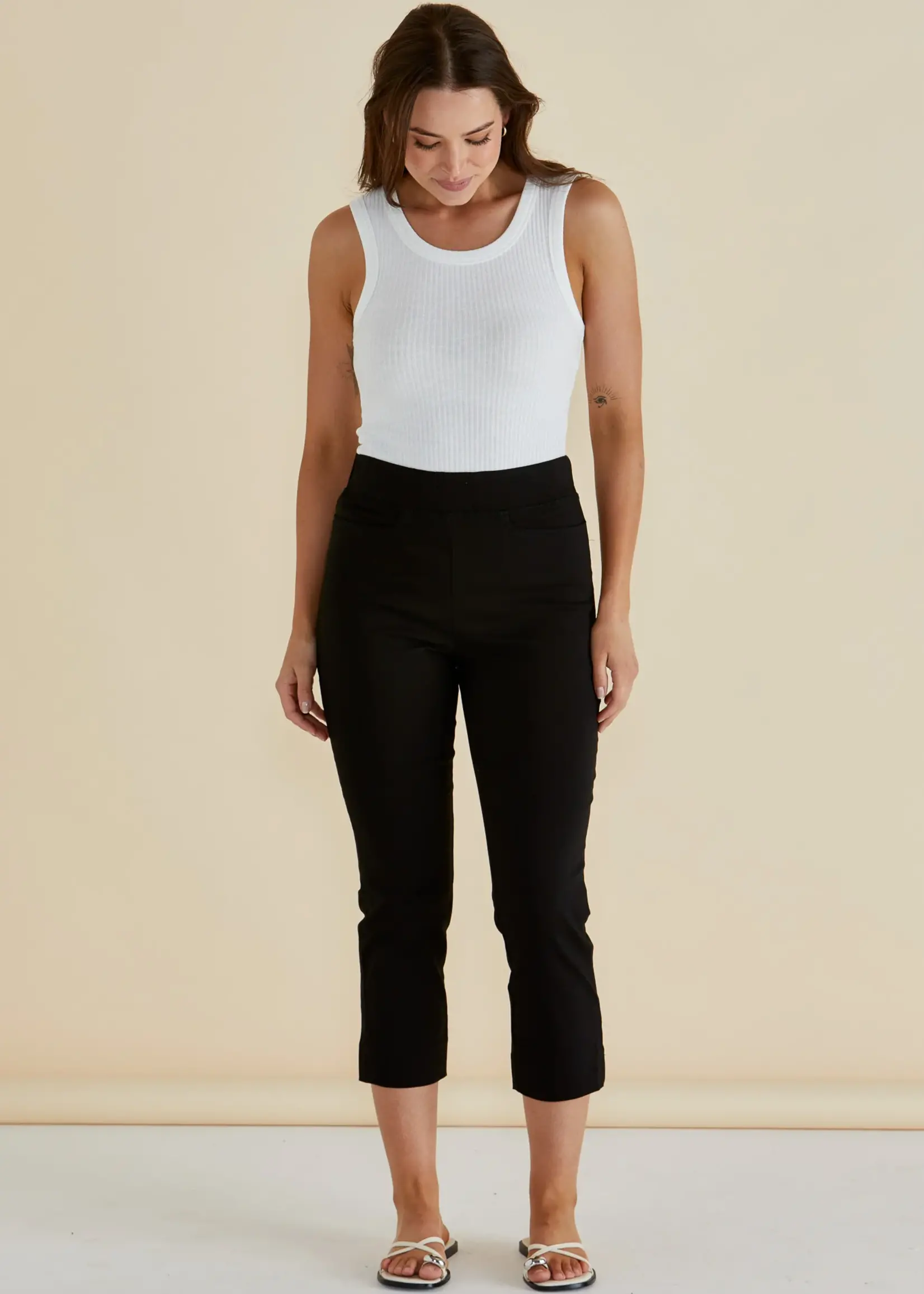 Betty Basic Crop Bengaline Pant - Black