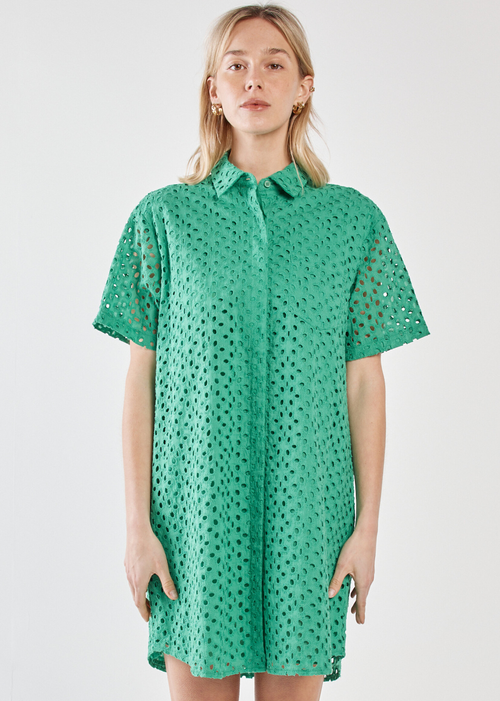 Steva Shirt Dress - Green