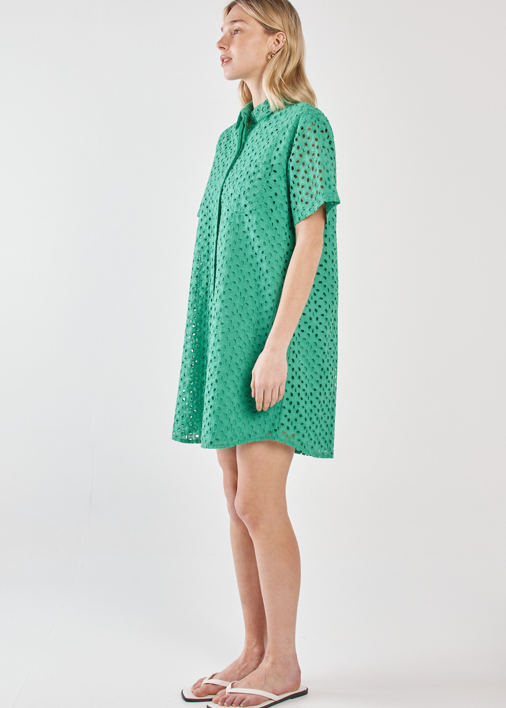 Steva Shirt Dress - Green