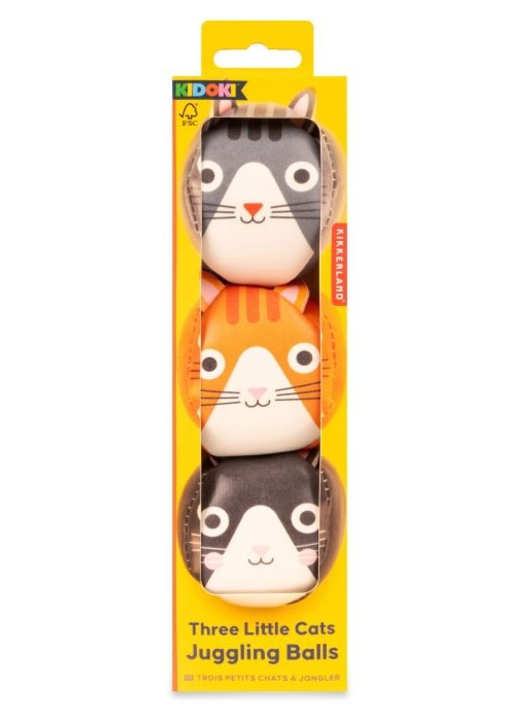 Three Cats Juggling Balls - Set of 3