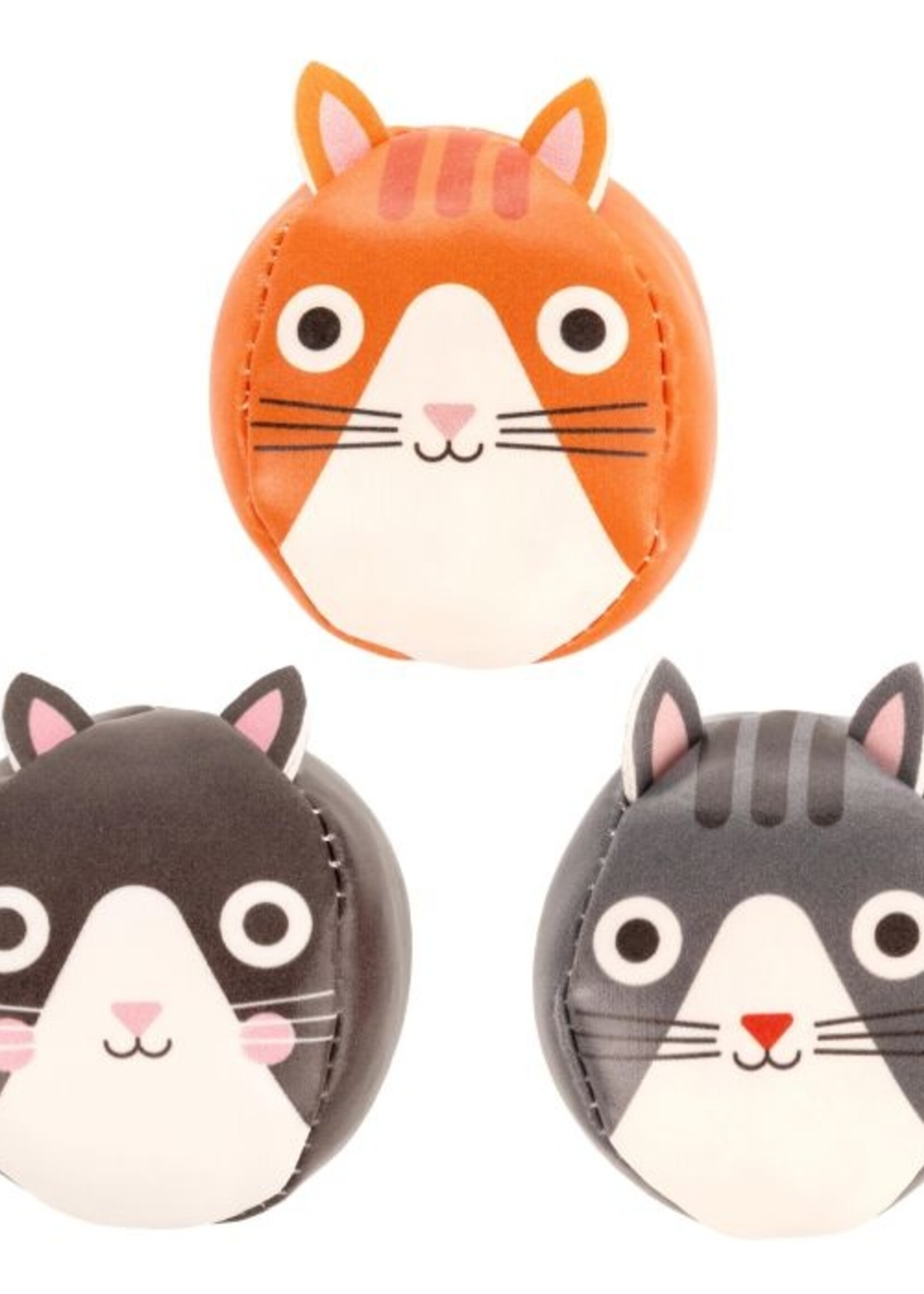 Three Cats Juggling Balls - Set of 3