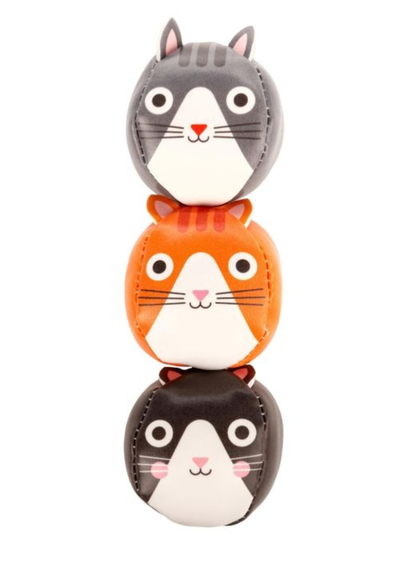 Three Cats Juggling Balls - Set of 3