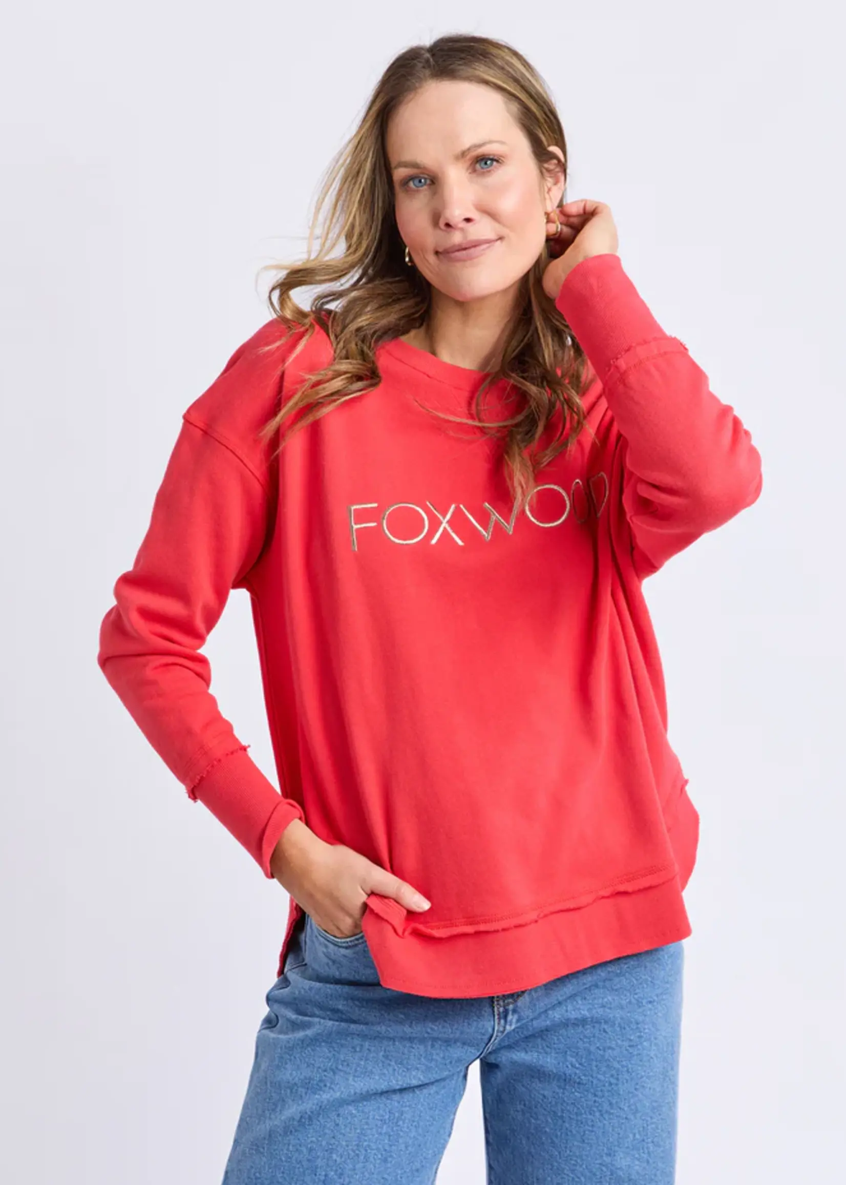 Foxwood Simplified Metallic Crew - Red