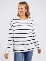 Foxwood Jayne Stripe Throw On Top - White