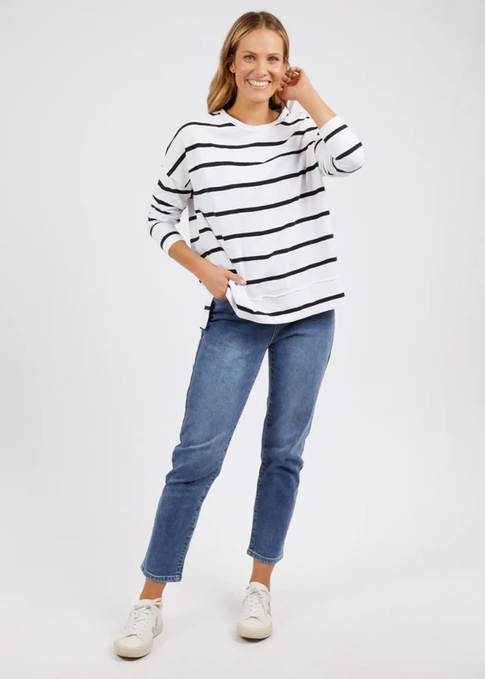 Foxwood Jayne Stripe Throw On Top - White