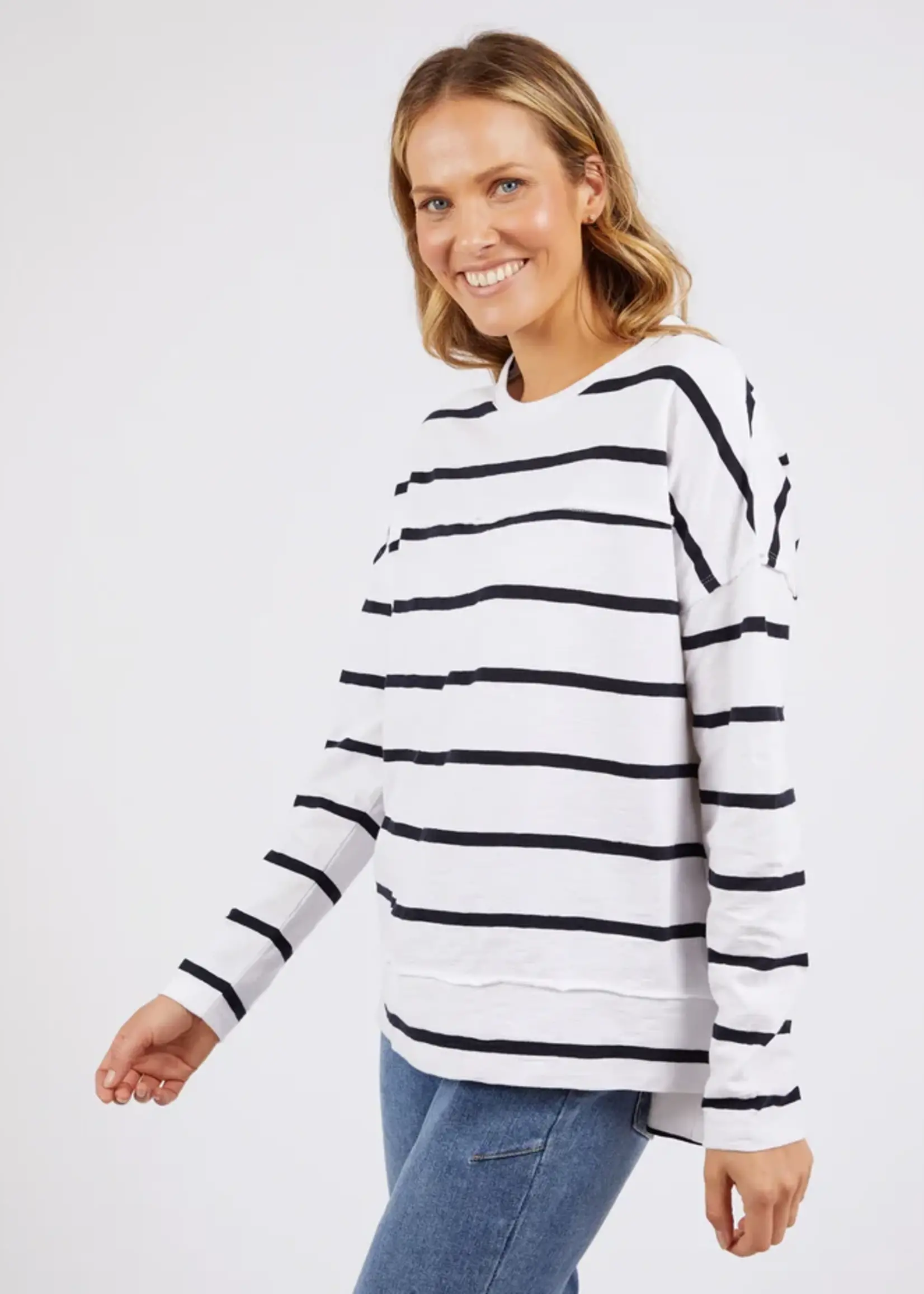 Foxwood Jayne Stripe Throw On Top - White