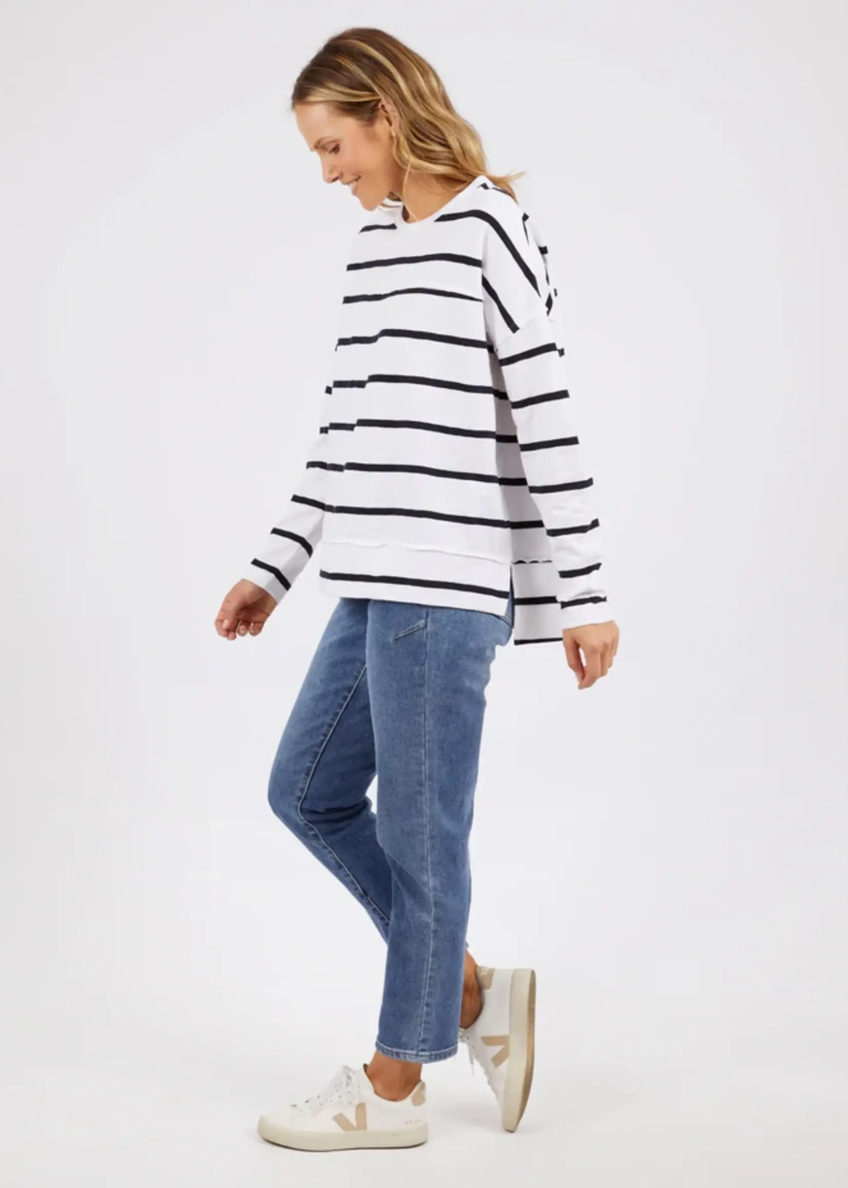 Foxwood Jayne Stripe Throw On Top - White