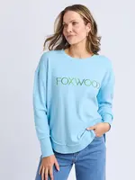 Foxwood Simplified Metallic Crew - Light Blue/Lime