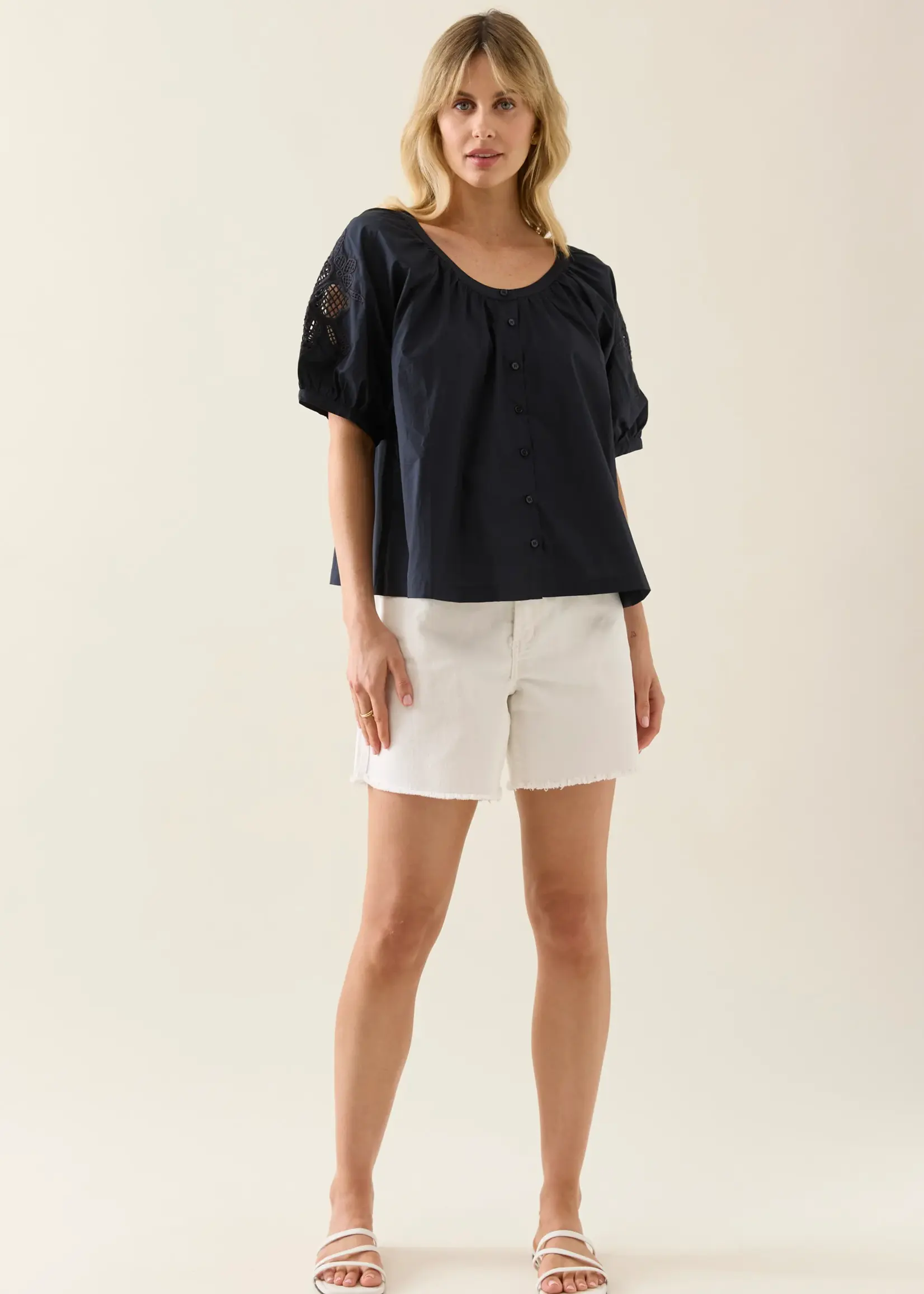 Isle of Mine Nilsa Button Top - Navy