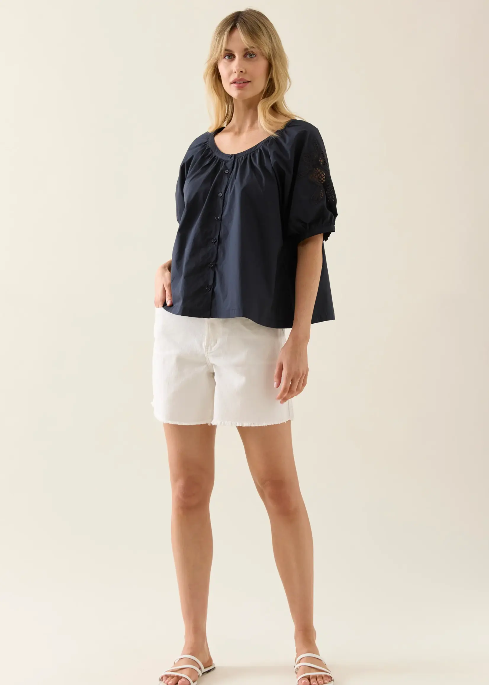 Isle of Mine Nilsa Button Top - Navy
