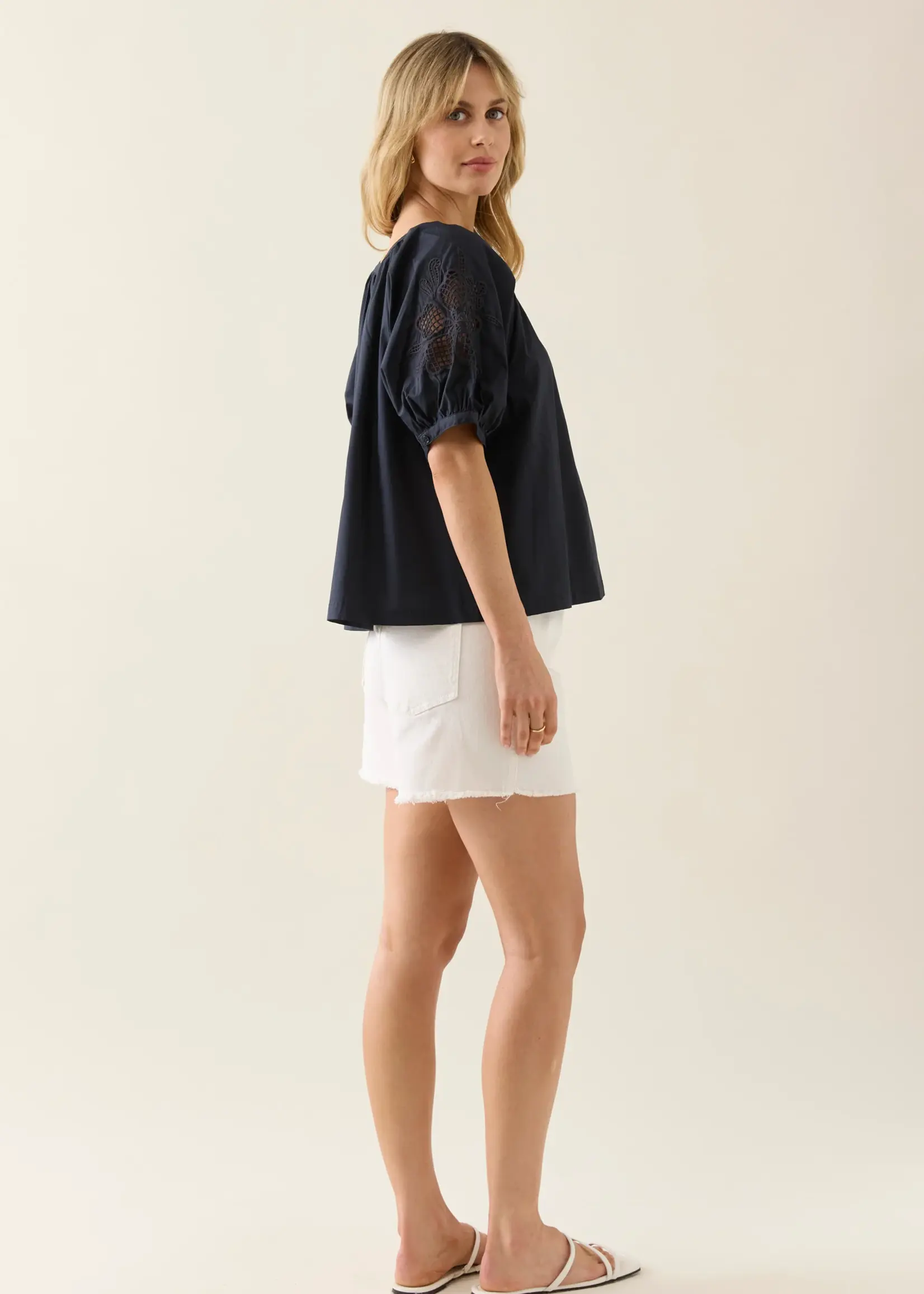 Isle of Mine Nilsa Button Top - Navy