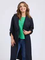 Elm Lifestyle Linen Trench - Navy
