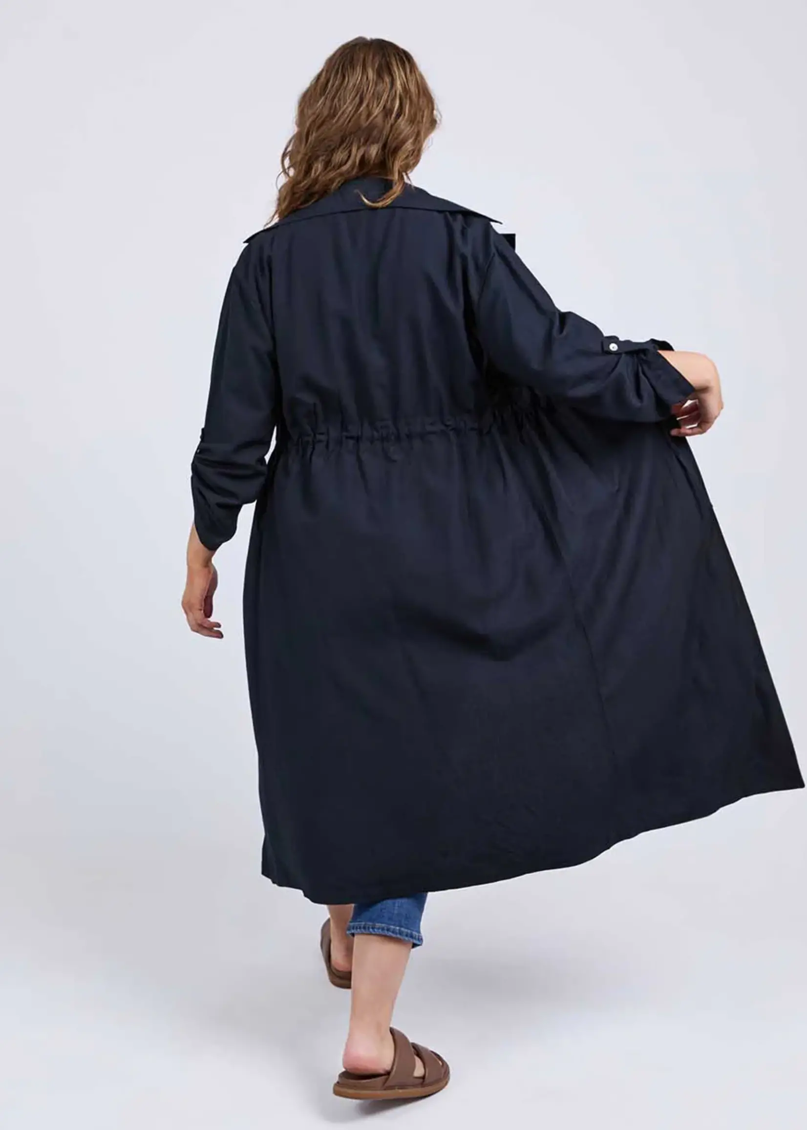 Elm Lifestyle Linen Trench - Navy