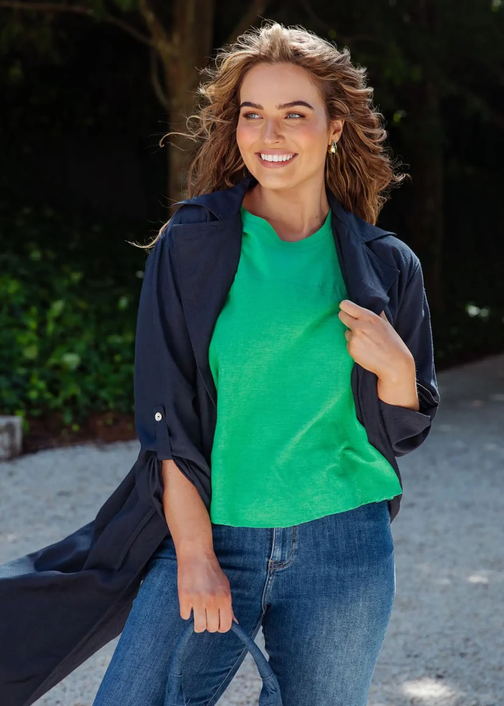 Elm Lifestyle Linen Trench - Navy