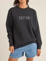 Rhythm Flagship Boyfriend Fleece Crew - Black