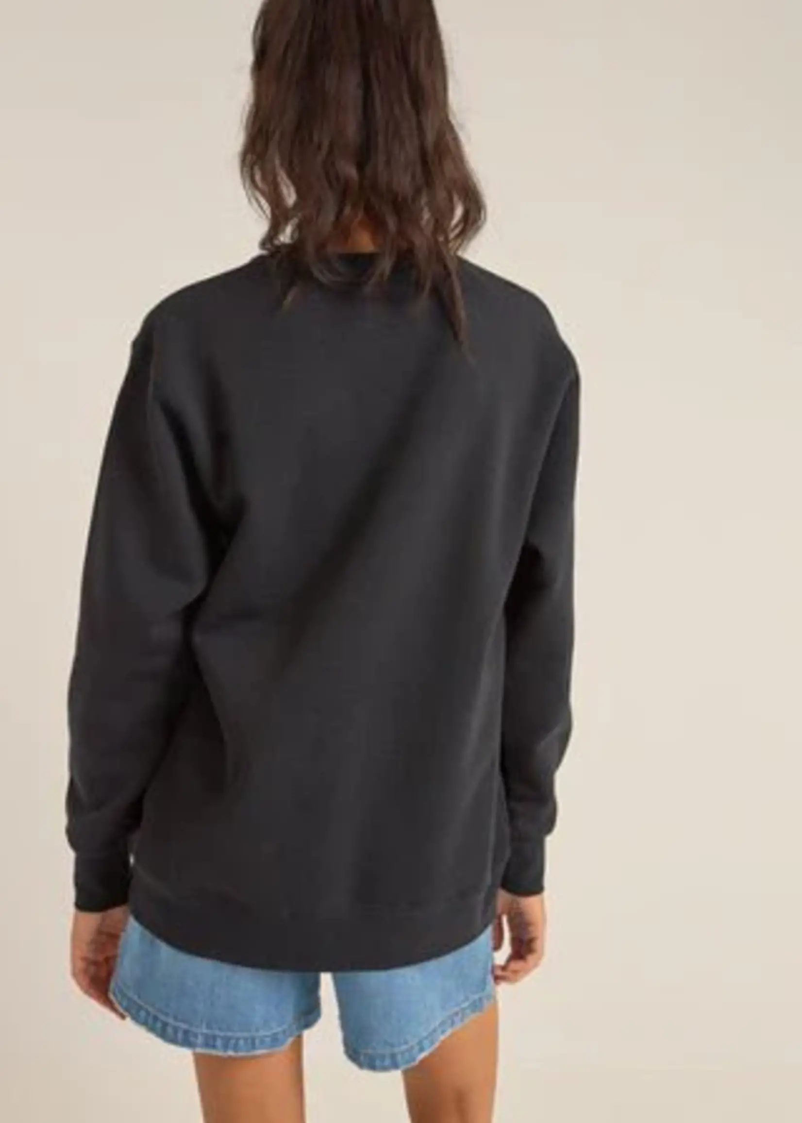 Rhythm Flagship Boyfriend Fleece Crew - Black