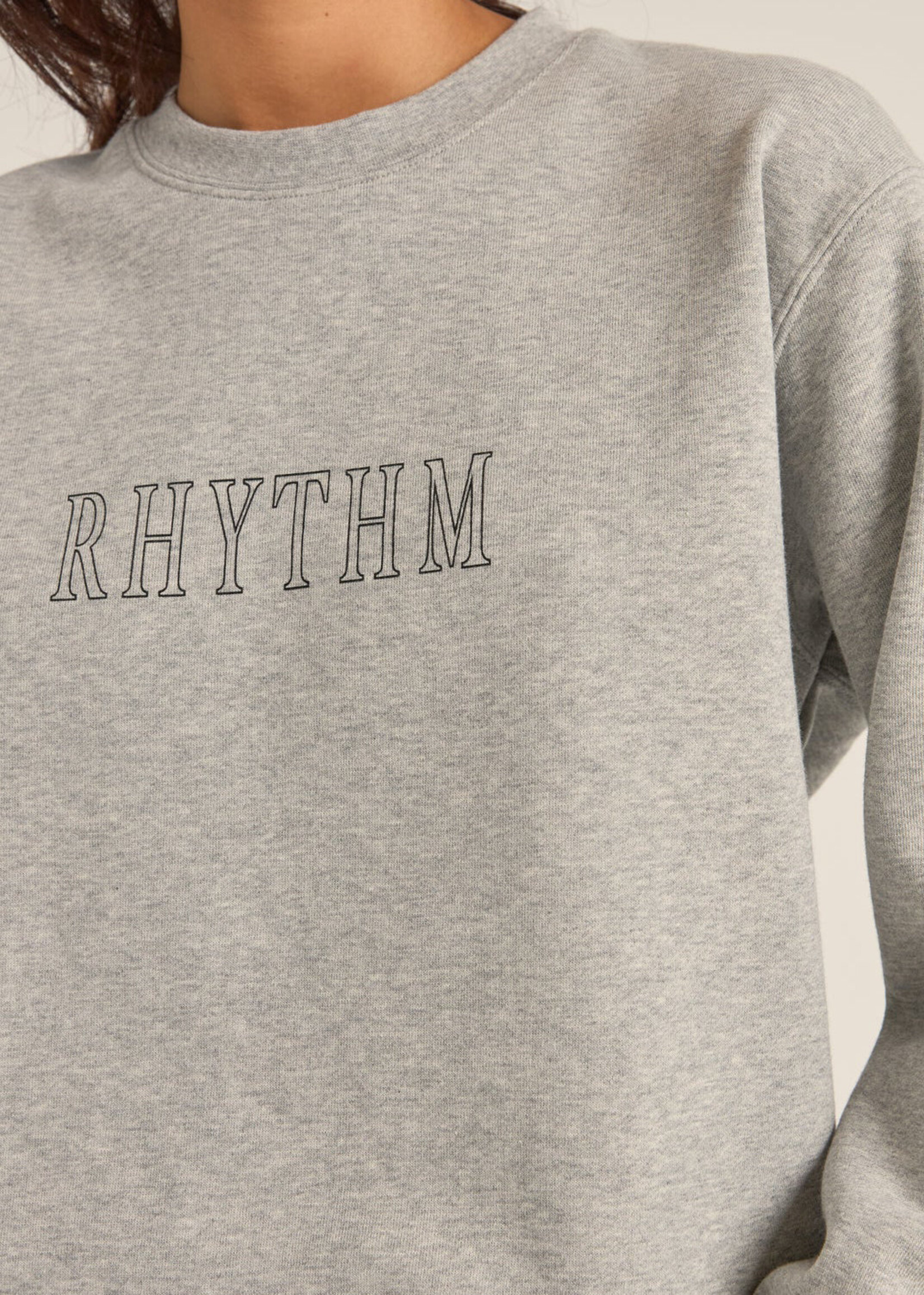 Rhythm Flagship Boyfriend Fleece Crew- Grey Heather