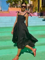 Haven Brasilia Tie Maxi Dress - Black