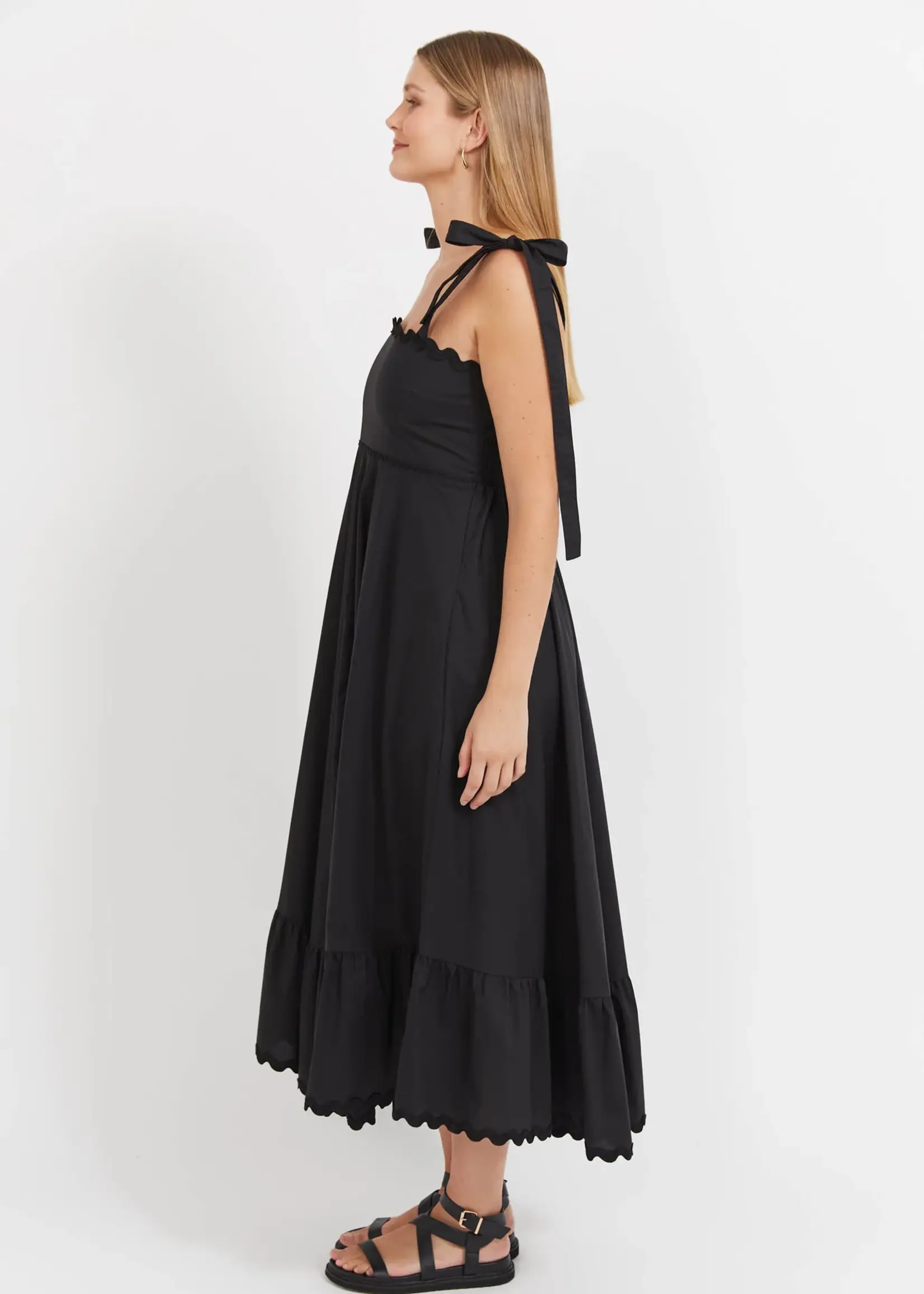 Haven Brasilia Tie Maxi Dress - Black