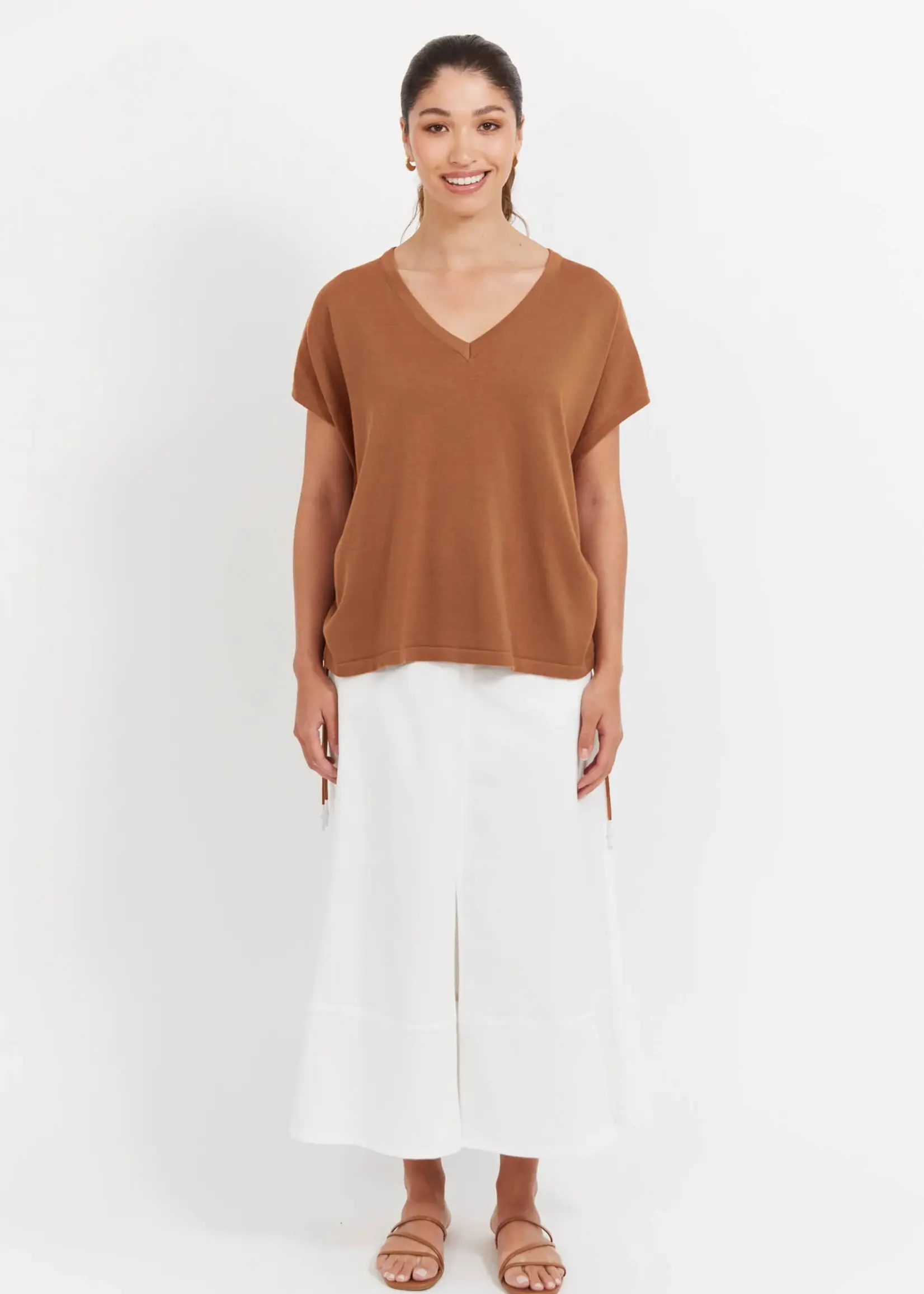 Haven Haiti Tie Knit Top - Tan