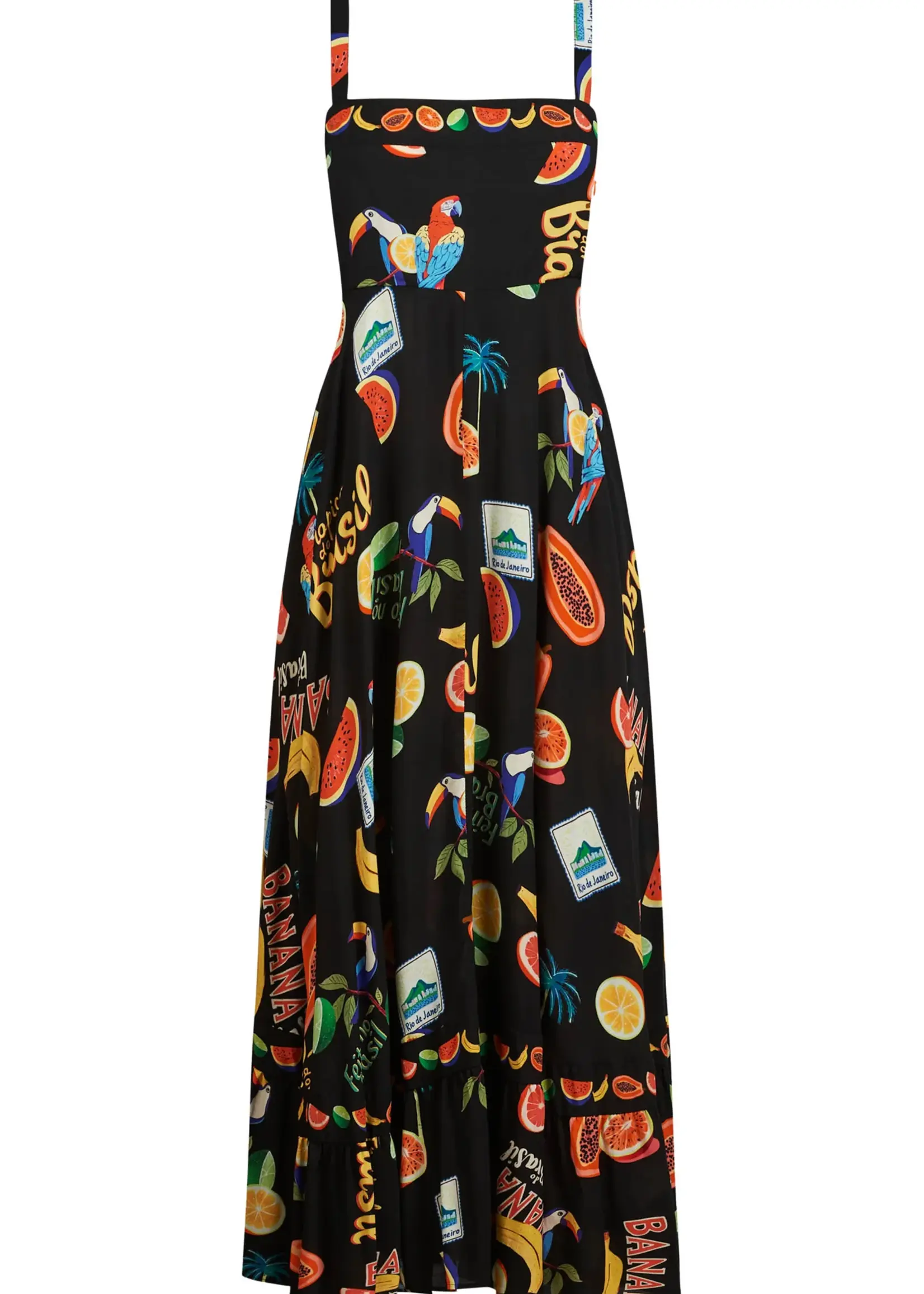 Haven Cabana Tank Maxi Dress - Brasil Black