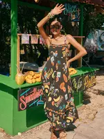 Haven Cabana Tank Maxi Dress - Brasil Black