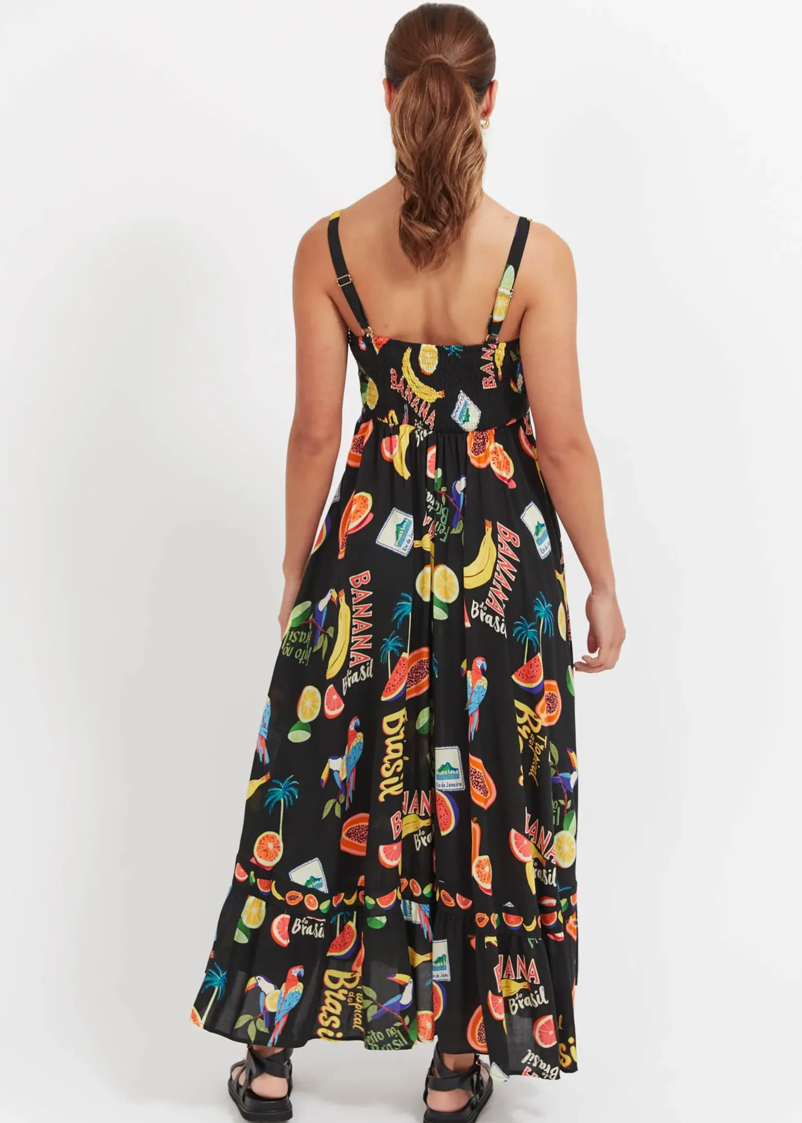 Haven Cabana Tank Maxi Dress - Brasil Black