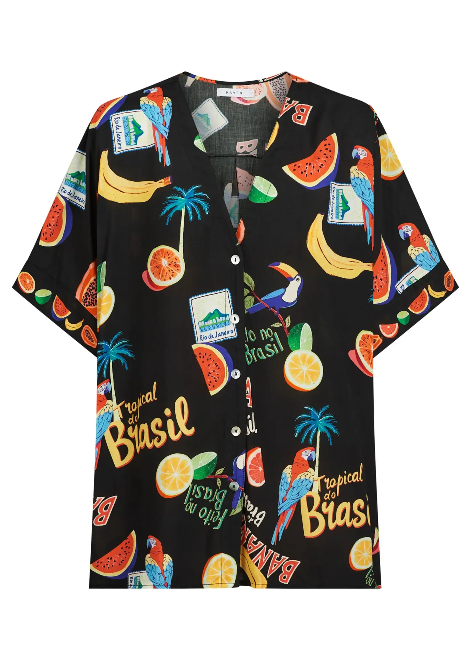 Haven Cabana Button Top - Brasil Black