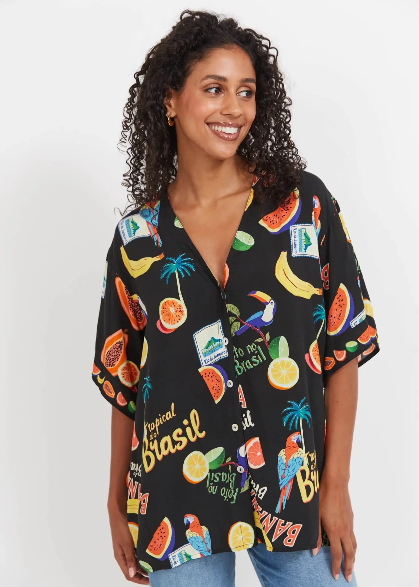 Haven Cabana Button Top - Brasil Black
