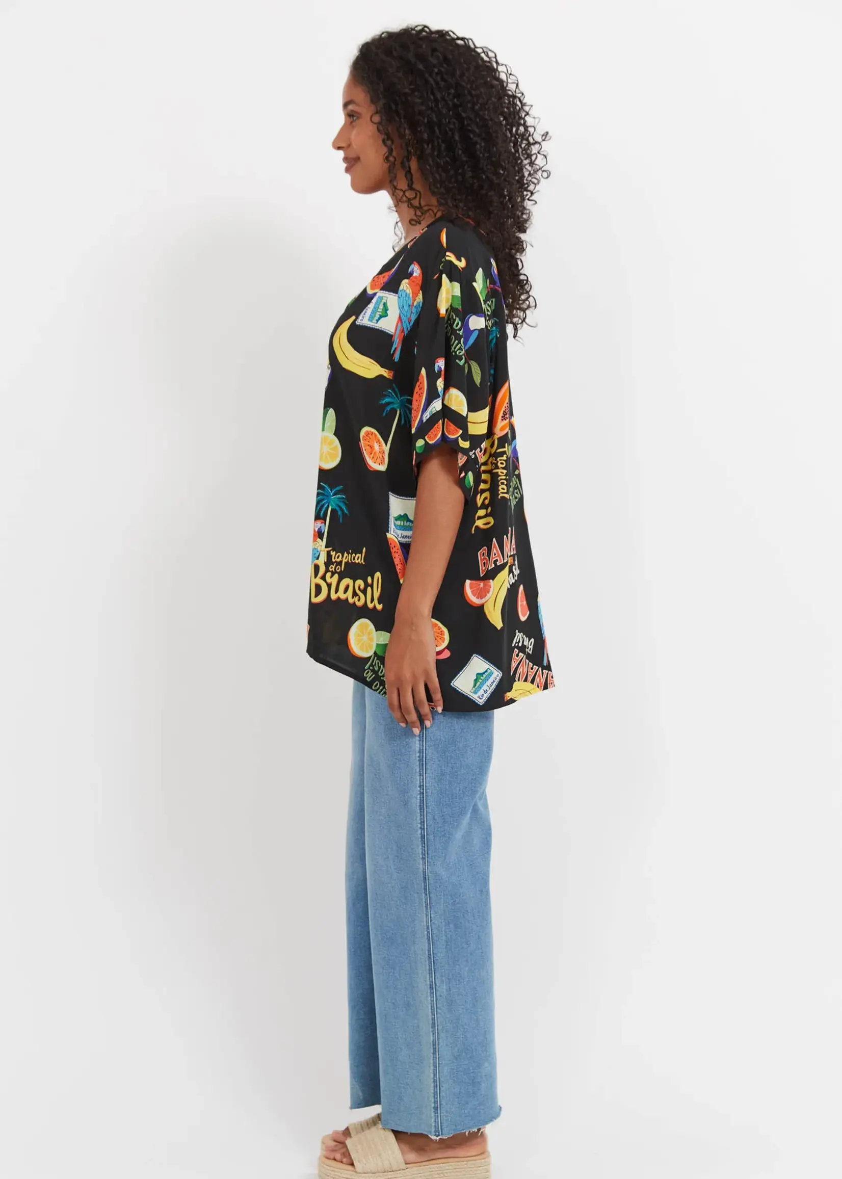 Haven Cabana Button Top - Brasil Black