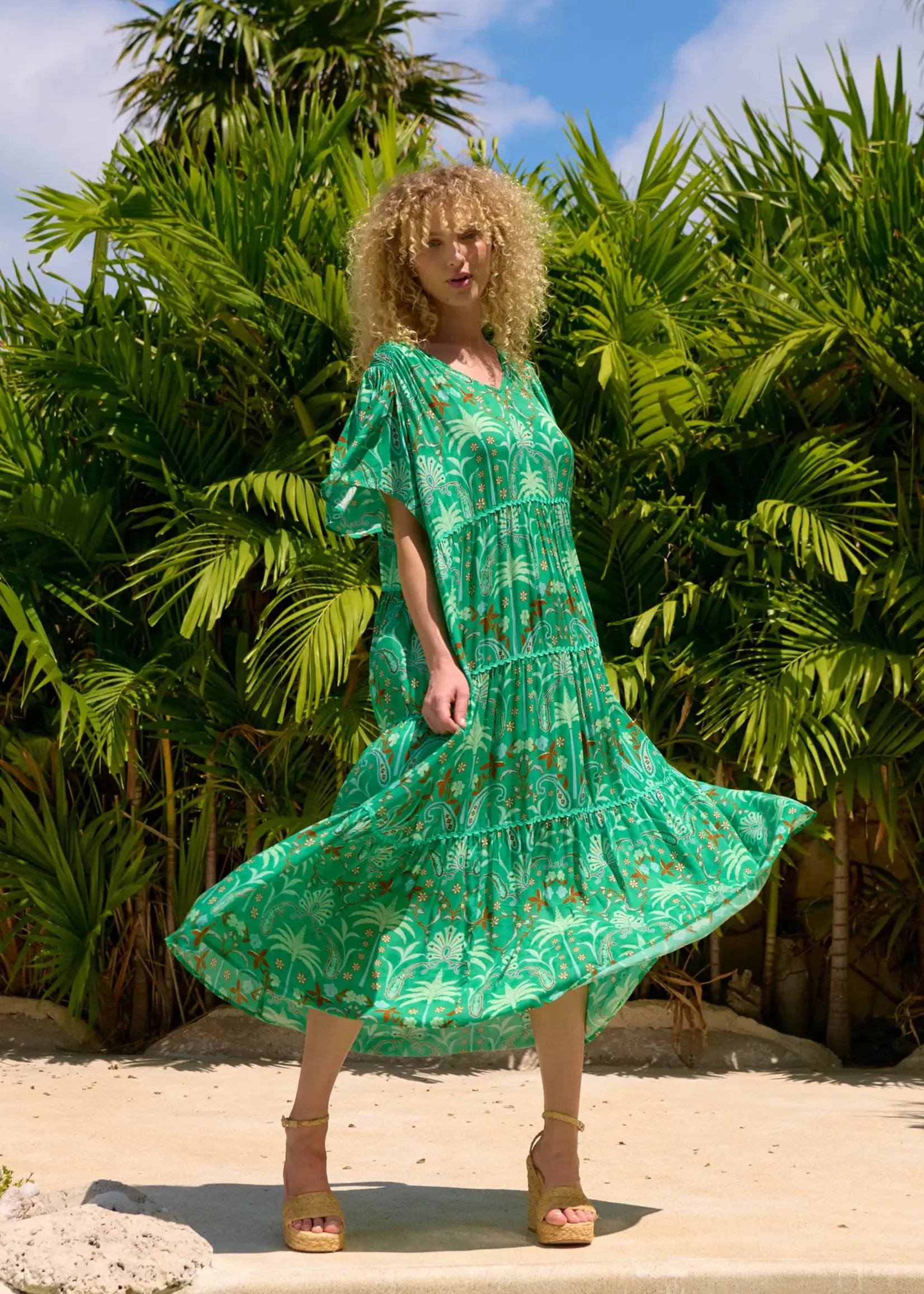 Haven Haiti Maxi Dress - Palms