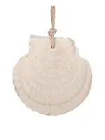 Holly and Ivy Hanging Clam Ornament
