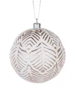 Holly and Ivy White And Champagne Atec Leaf Bauble