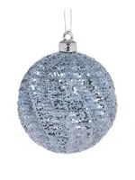 Holly and Ivy Light Blue Lantern Swirl Bauble