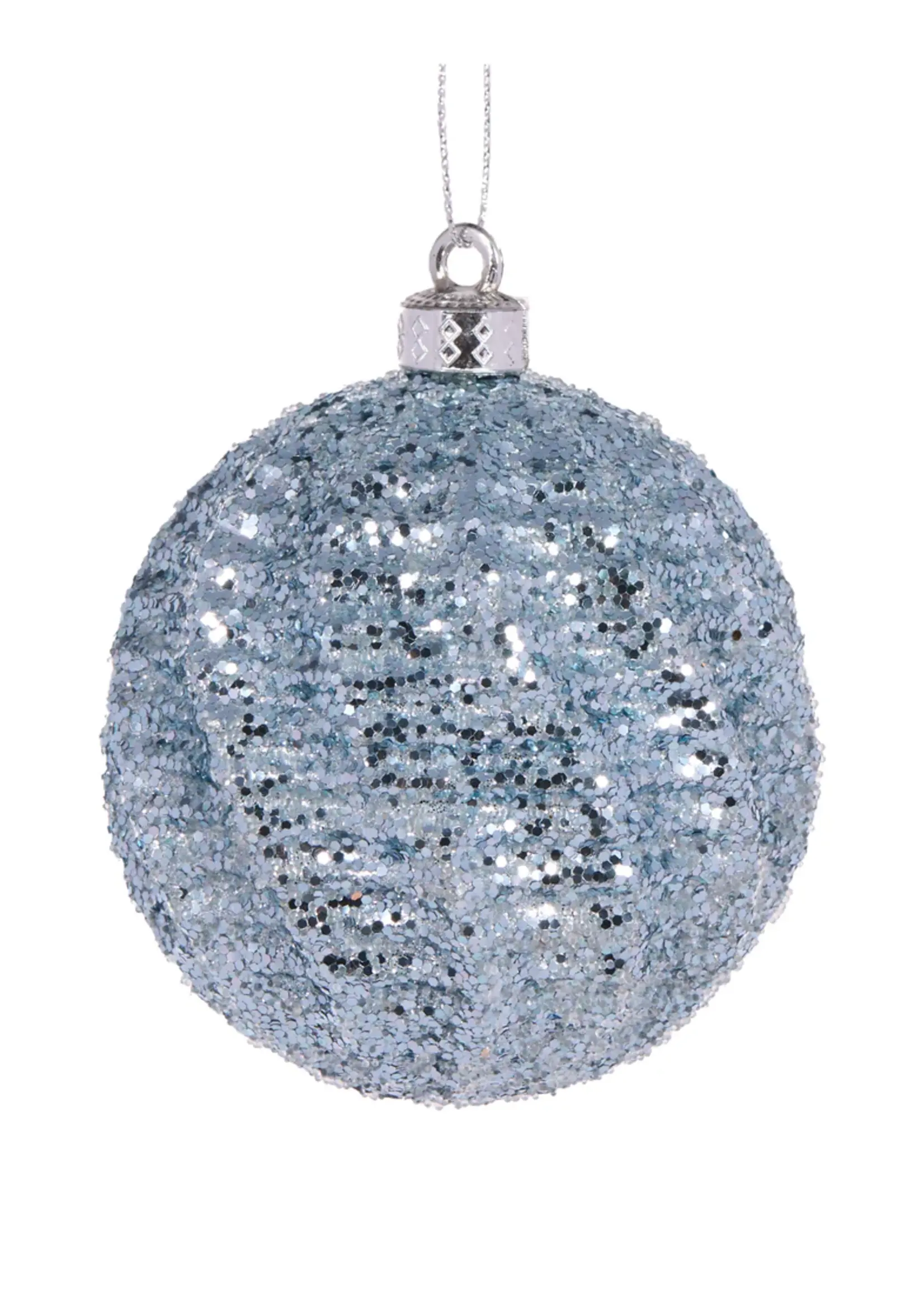Holly and Ivy Light Blue Lantern Swirl Bauble