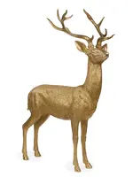 135 Cm Gold Etched Standing Reindeer