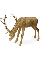 120 Cm Gold Etched Standing Reindeer