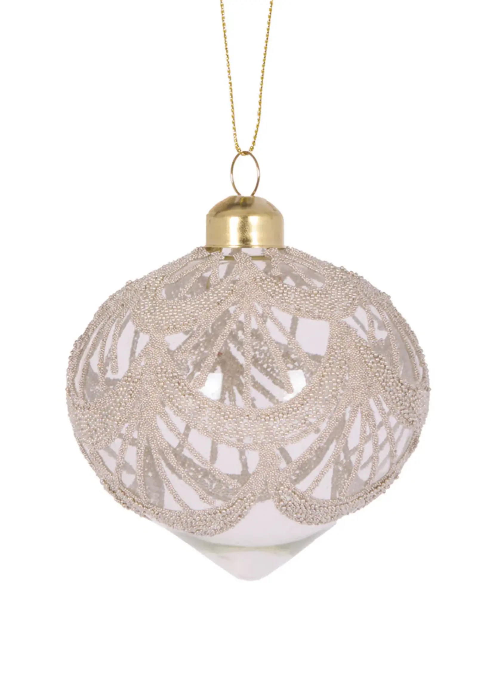 Champagne Lace Onion Bauble