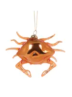 Holly and Ivy Glass Crab Hanging