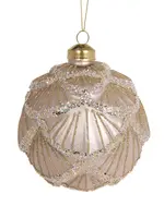 Holly and Ivy Matte Scale Cream Bauble